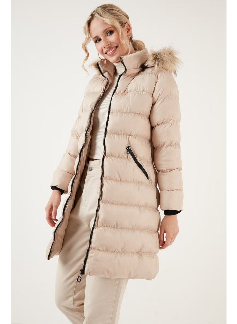 Lela Water Repellent Regular Fit Removable Hooded Puffer Coat Women's Coat 640Y001 - Image 4